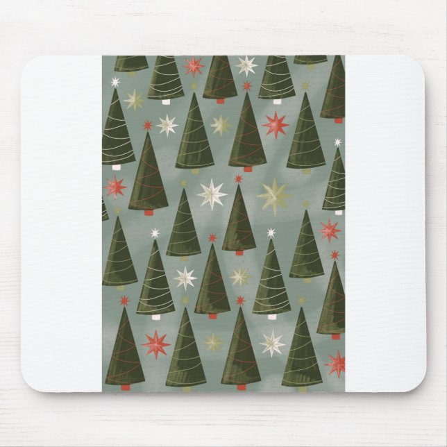 Mousepad Árvores de Natal Padrões de Papel de Carteira Árvo (Frente)