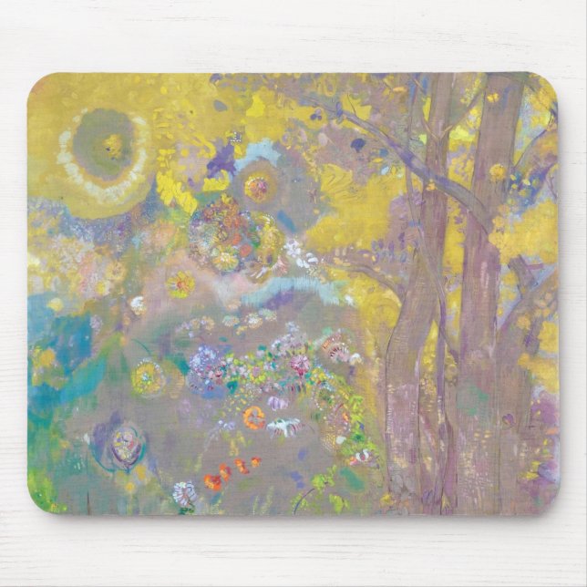 Mousepad Árvores em Fundo Amarelo, Redon (Frente)