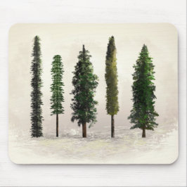 Mousepad Árvores Floresta Verde Vintage Rústico Silvestre