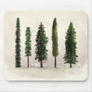 Mousepad Árvores Floresta Verde Vintage Rústico Silvestre