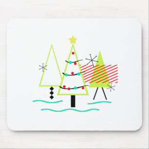 Mousepad Árvores modernas de Natal do meio século