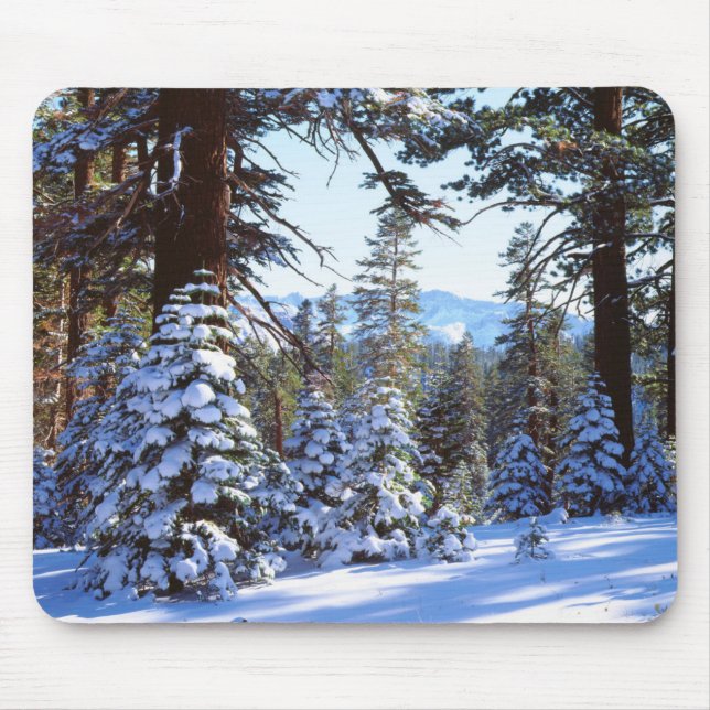 Mousepad Árvores Red Fir cobertas de neve na High Sierra 2 (Frente)