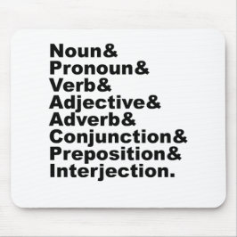 Mousepad As 8 Partes do Discurso em Língua Inglesa