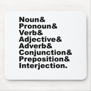 Mousepad As 8 Partes do Discurso em Língua Inglesa