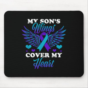 Mousepad As Asas do Meu Filho Cobrem Meu Coração Prevenção 