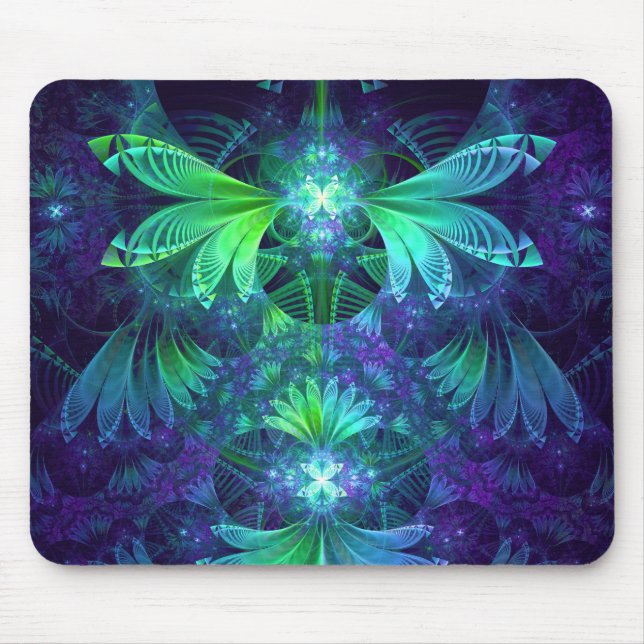 Mousepad As Asas-pipa de um Dragonfly Azul-Verde (Frente)
