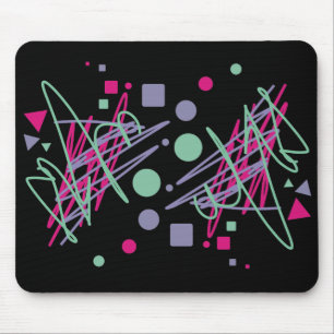 Mousepad as cores do vintage dos anos 80 80s espirram a