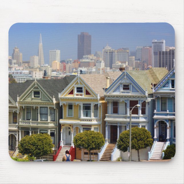 Mousepad As famosas Painted Ladies de São Francisco (Frente)
