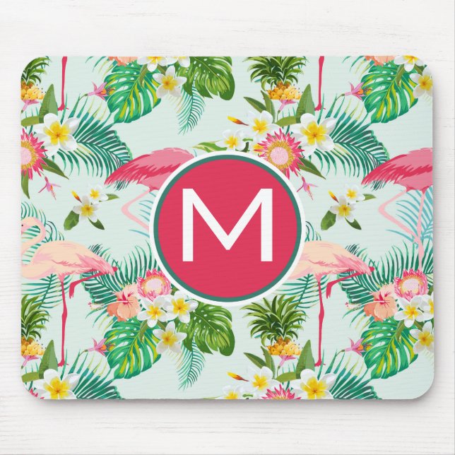 Mousepad As flores e os pássaros tropicais | adicionam sua (Frente)