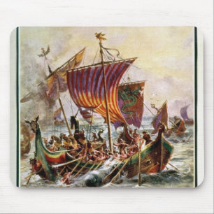 Mousepad As galeras de Alfred que atacam o dragão de Vikin