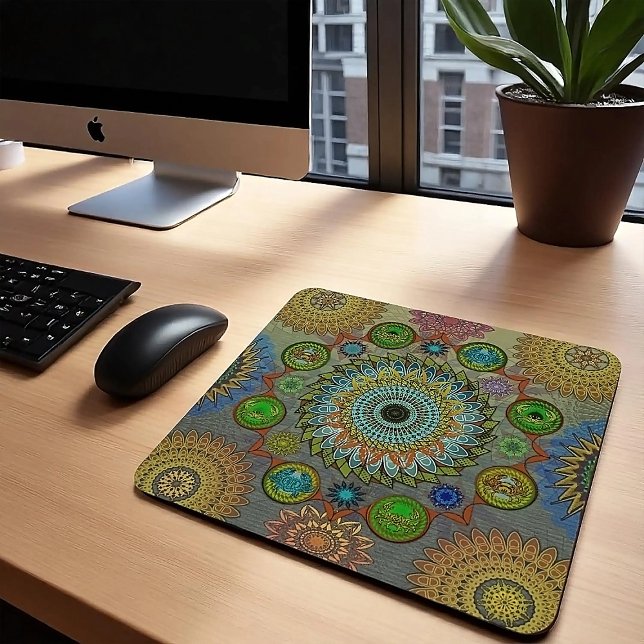 Mousepad As Garras de Brachyura - arte simbólica de mandala (Criador carregado)