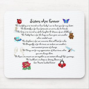 Mousepad As irmãs são para sempre poema
