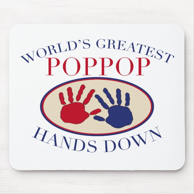 Mousepad As melhores mãos de PopPop para baixo (Frente)