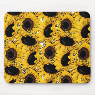 Mousepad as pétalas das flores do sol nadam o amarelo