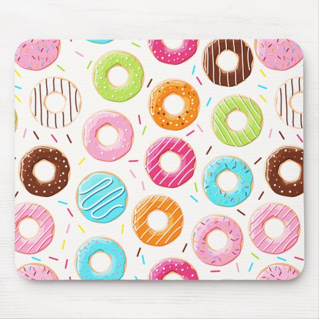 Mousepad As rosquinhas coloridas vívidas polvilham o teste (Frente)