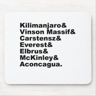 Mousepad As Sete Maiores Montanhas De Cada Continente
