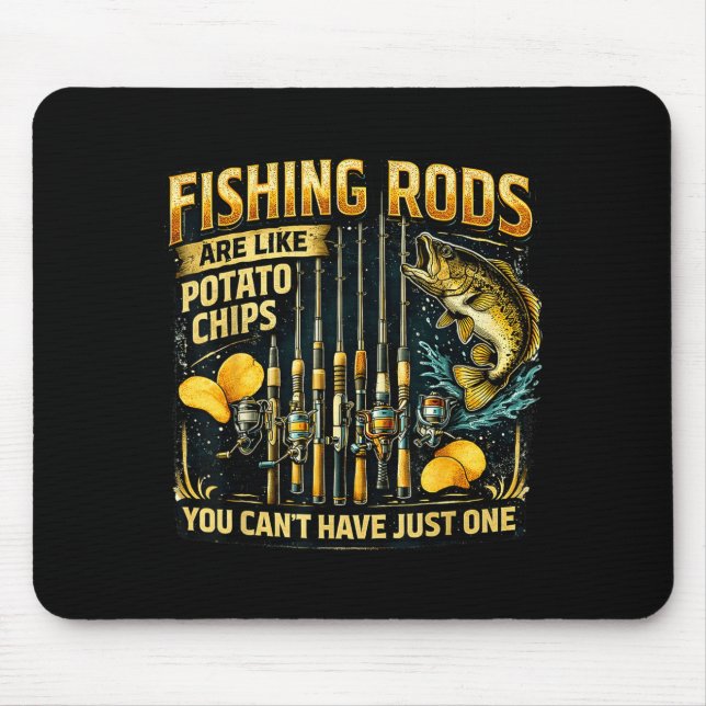 Mousepad As varas de pesca são como batatas fritas diversão (Frente)