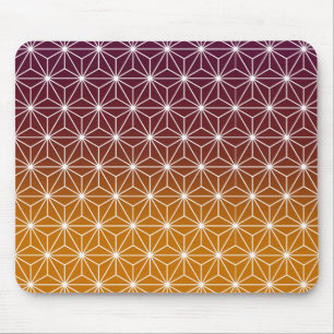 Mousepad Asanoha Japonês Impressão tradicional Borgonha e