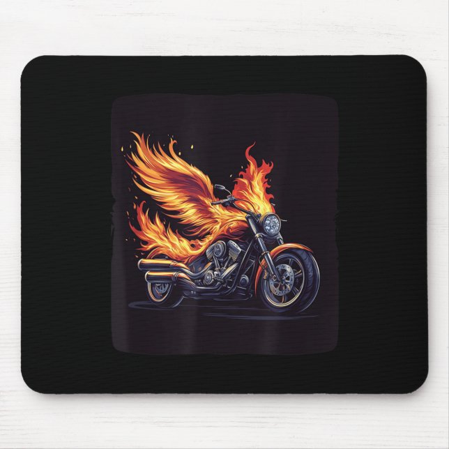 Mousepad Asas De Motocicleta Em Chamas Para Queimar Pinos (Frente)