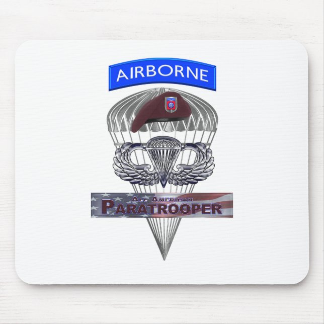 Mousepad Asas de salto de Paratrooper de Aço com Cabeça de  (Frente)