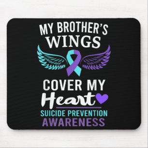 Mousepad Asas do Meu Irmão Cobrem Coração Conscientização s