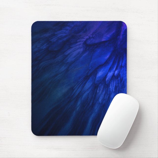 Mousepad Asas Místicas com Penas Azuis Profundas (Com mouse)