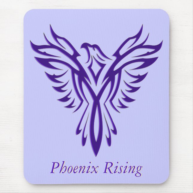 Mousepad Ascensão roxa majestosa de Phoenix (Frente)