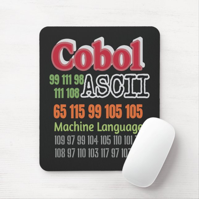 Mousepad Ascii Cobol Programming Machine Language (Com mouse)