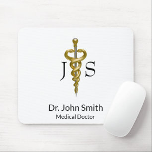 Mousepad Asclépio Médico Nobre da Classe Silver Dourada Ele