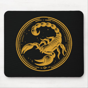 Mousepad Áscorpion Amarelo Astrologia Signo Zodíaco Escorpi