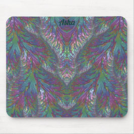 Mousepad ASHA ~ Zany Shades Aqua Green Pink Silver