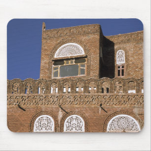 Mousepad Ásia, Iêmen, Sana'a. Detalhe da arquitetura iemeni