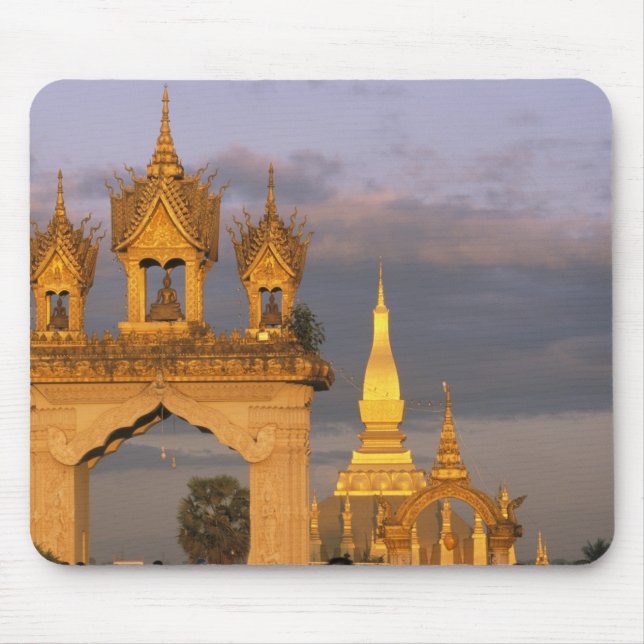 Mousepad Ásia, Laos, Vientiane. Templo That Luang. (Frente)