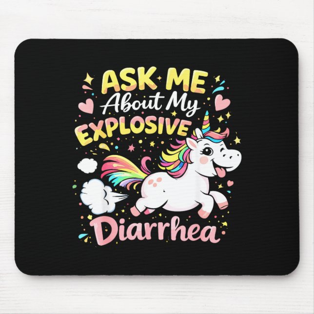 Mousepad Ask about explosive diarrhea funny poop meme (Frente)