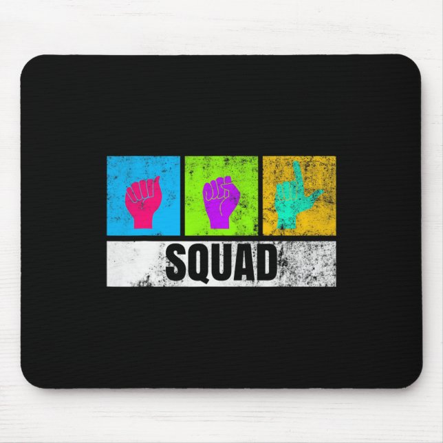 Mousepad Asl Hand Sign Language For Deaf Pride And Deaf Awa (Frente)