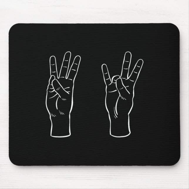 Mousepad Asl Sign Language Funny 67 Meme Viral Hand Signs S (Frente)