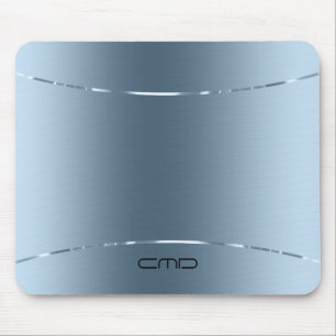 Mousepad Aspecto de aço inoxidável azul metálico moderno
