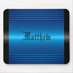 Mousepad Aspecto do metal de aço brilhante azul sem consis