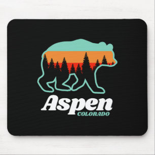 Mousepad Aspen Colorado Skiing Snowboard Bear