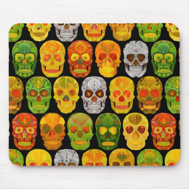 Mousepad Aspen Leaf Skulls padrão sem falhas 2018 (Frente)