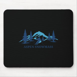 Mousepad Aspen Snowm Colorado Ski Resort Skiier