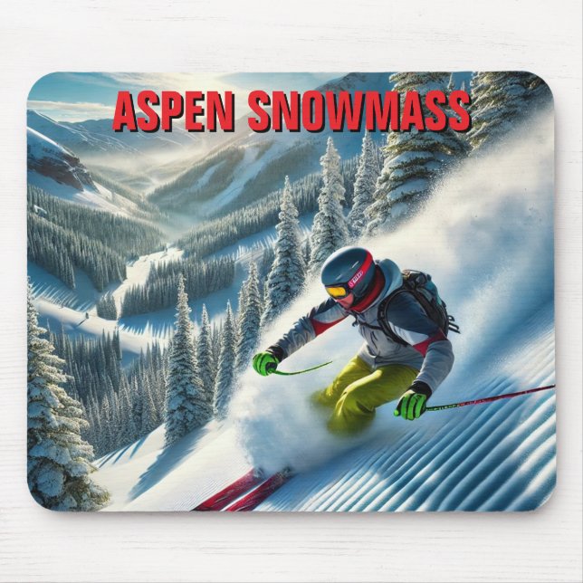 Mousepad Aspen Snowmass Esquiador Esquiando (Frente)