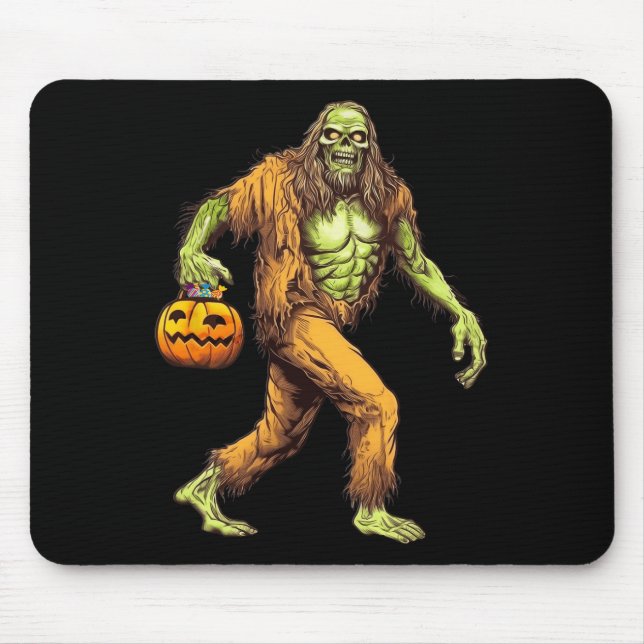 Mousepad Asquatch Bigfoot Zombie Carregando Halloween (Frente)