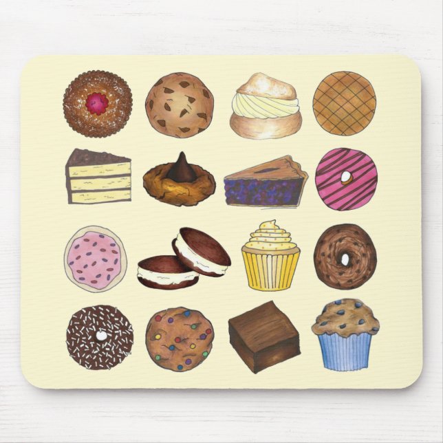 Mousepad Assar Venda Ameaça Cupcake Cookie Pie Brownie Rosq (Frente)