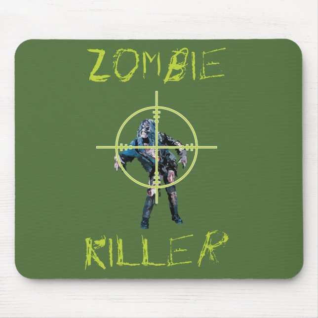 Mousepad Assassino do zombi e cabelo transversal (Frente)