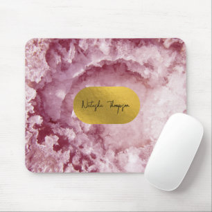 Mousepad Assinatura de Cristais do Mar de Folha de Ouro Ros
