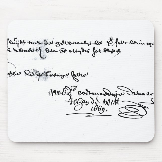 Mousepad Assinatura de Johan de Witt (Frente)