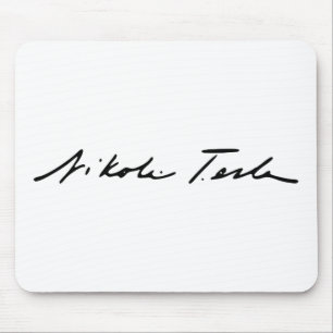 Mousepad Assinatura do gênio Nikola Tesla da eletricidade