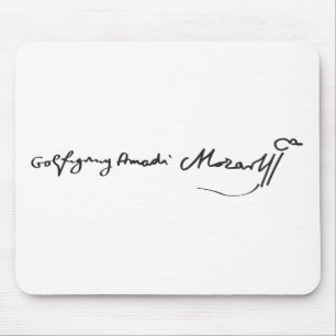 Mousepad Assinatura do músico Wolfgang Amadeus Mozart