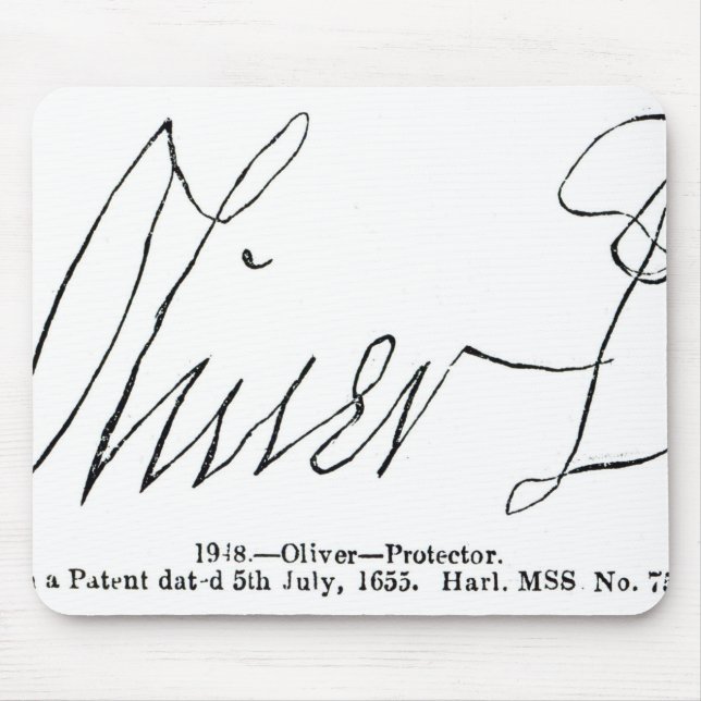 Mousepad Assinatura do senhor Protetor de Oliver Cromwell (Frente)